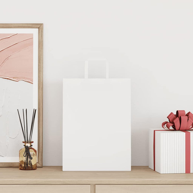 Afbeelding laden in galerijviewer, Vidaxl papieren zakken 250 st met hengsels 26x12x35 cm wit