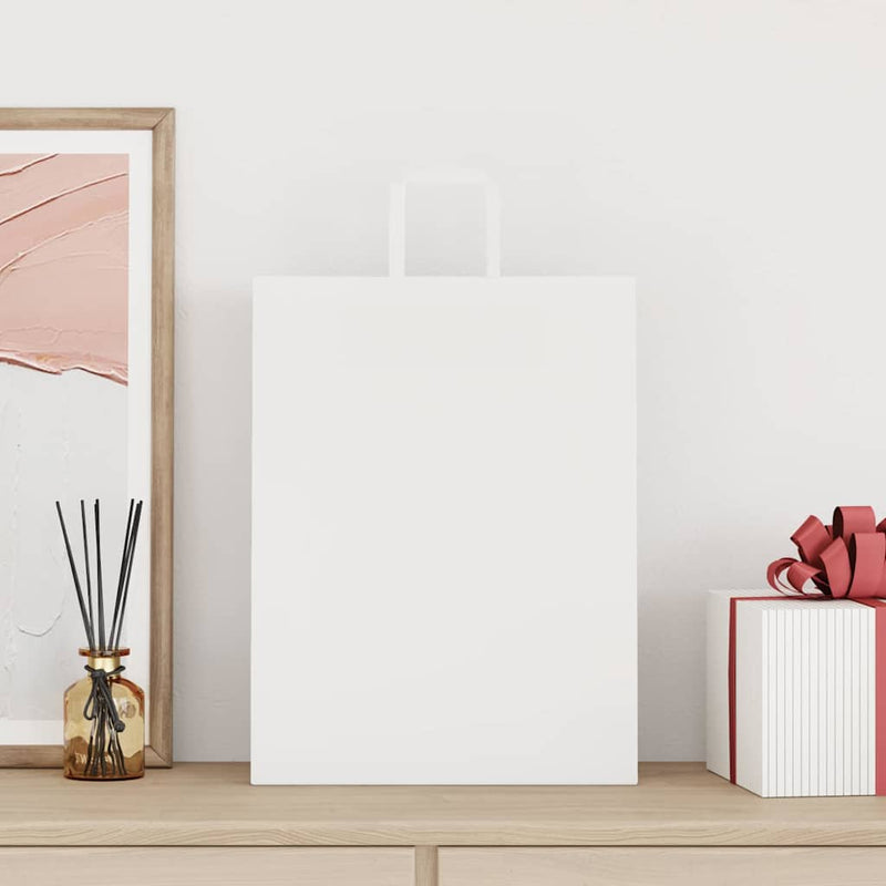 Afbeelding laden in galerijviewer, Vidaxl papieren zakken 250 st met hengsels 32x12x42 cm wit