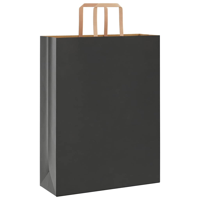 Afbeelding laden in galerijviewer, Vidaxl papieren zakken 250 st met hengsels 32x12x42 cm zwart