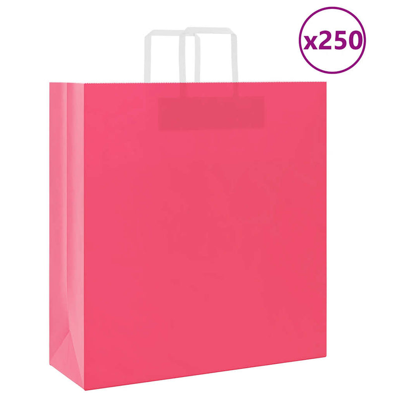 Afbeelding laden in galerijviewer, Vidaxl papieren zakken 250 st met hengsels 45x17x48 cm roze