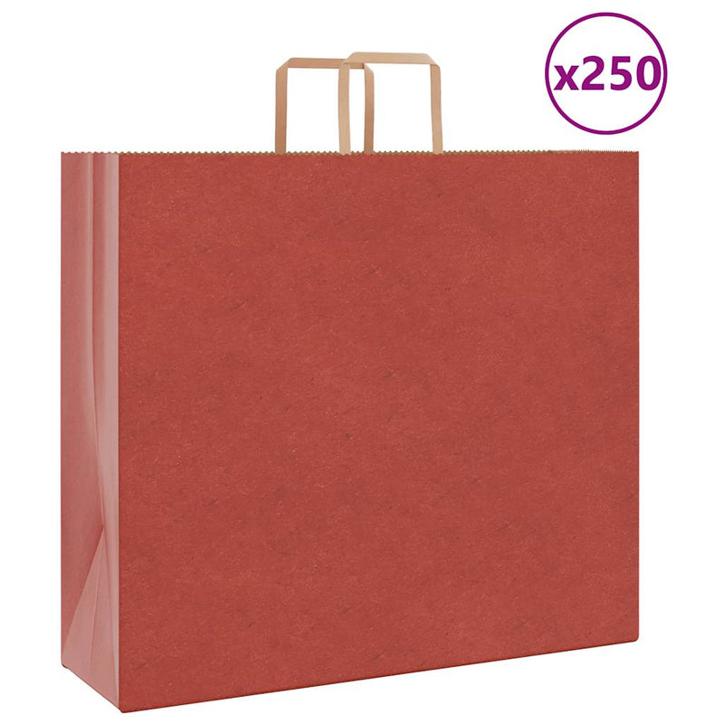 Afbeelding laden in galerijviewer, Vidaxl papieren zakken 250 st met hengsels 54x15x49 cm rood