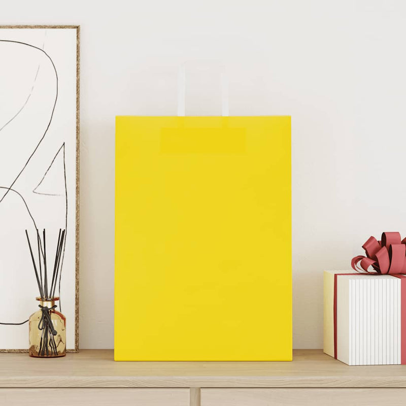 Afbeelding laden in galerijviewer, Vidaxl papieren zakken 250 st met hengsels 32x17x44 cm geel