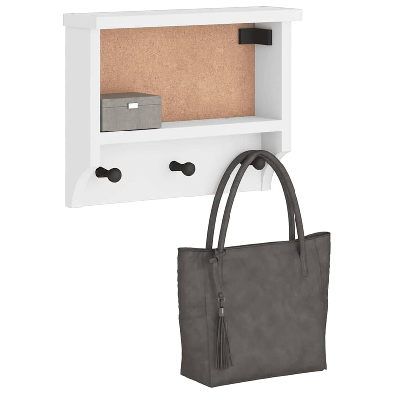 ギャラリービューアに画像をロードする, Vidaxl wandkapstok sandnes wit 45x12x35 cm massief grenenhout