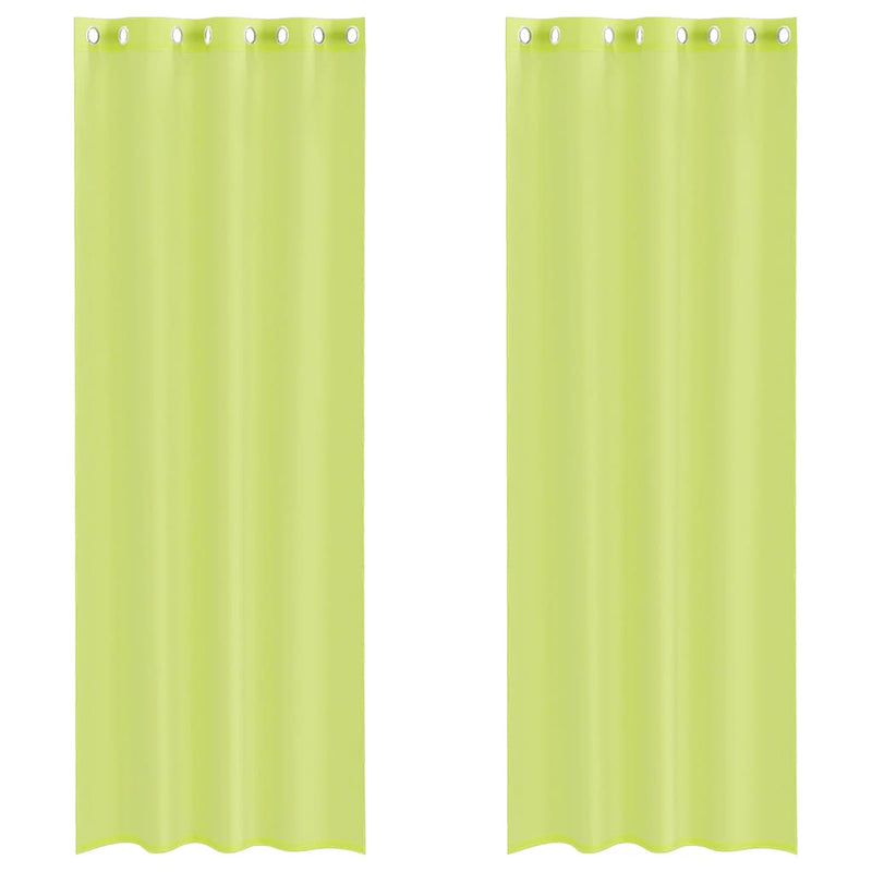 ギャラリービューアに画像をロードする, Vidaxl gordijnen voile met doorvoertules 2 st 140x260 cm appelgroen