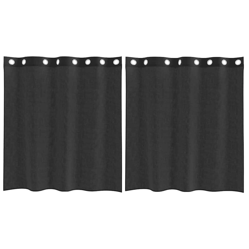 ギャラリービューアに画像をロードする, Vidaxl gordijnen voile met doorvoertules 2 st 140x140 cm zwart