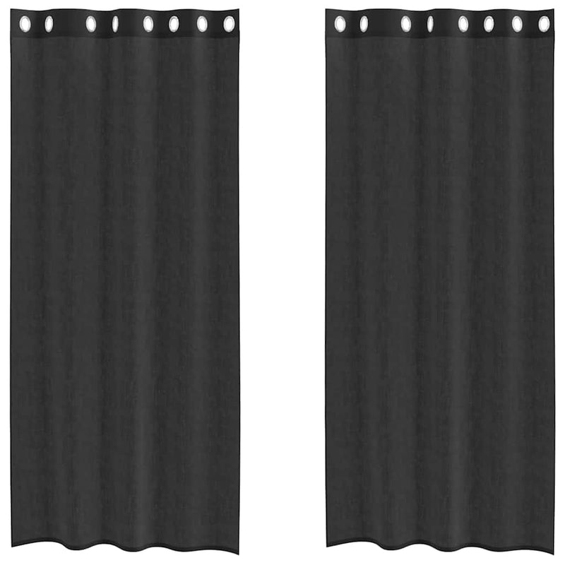ギャラリービューアに画像をロードする, Vidaxl gordijnen voile met doorvoertules 2 st 140x245 cm zwart