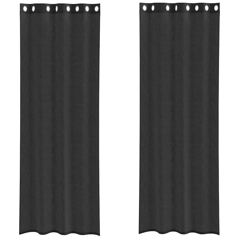 ギャラリービューアに画像をロードする, Vidaxl gordijnen voile met doorvoertules 2 st 140x300 cm zwart