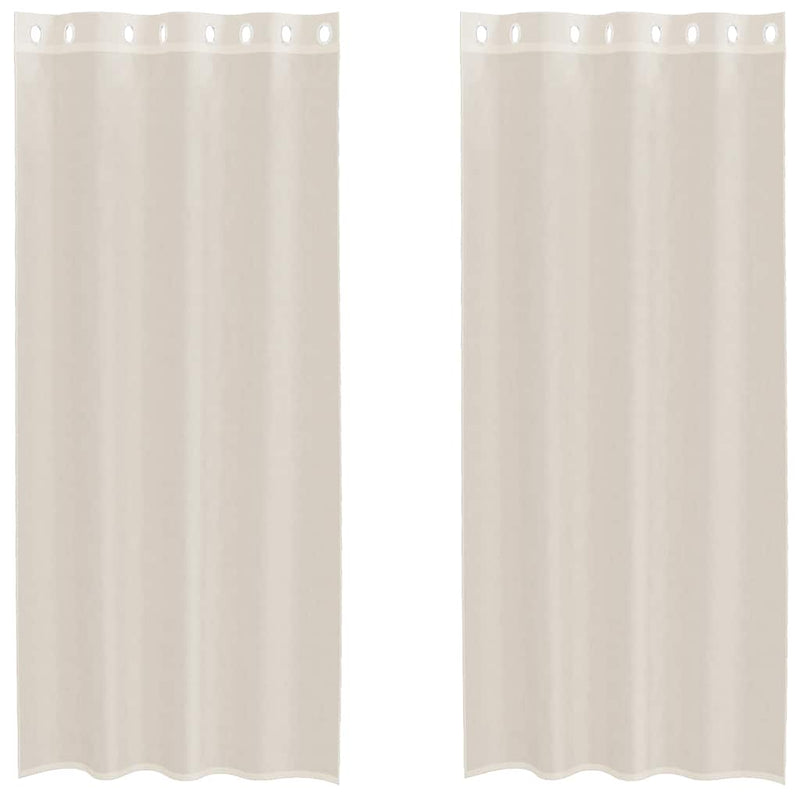 ギャラリービューアに画像をロードする, Vidaxl gordijnen voile met doorvoertules 2 st 140x225 cm crèmekleurig
