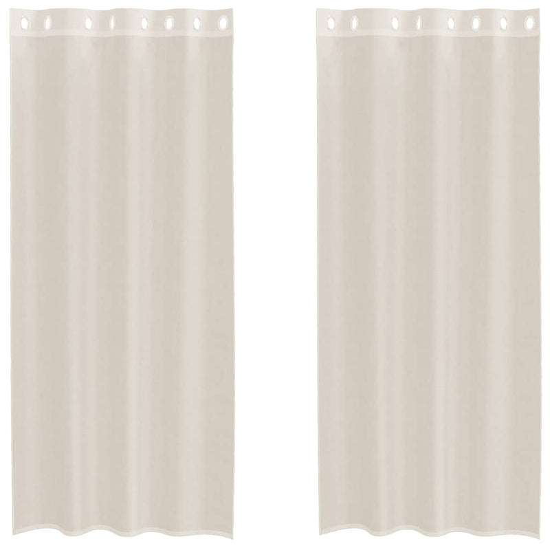 ギャラリービューアに画像をロードする, Vidaxl gordijnen voile met doorvoertules 2 st 140x245 cm crèmekleurig