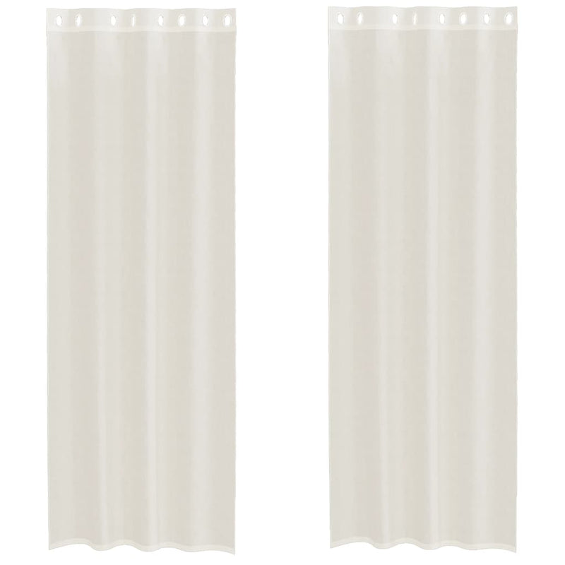 ギャラリービューアに画像をロードする, Vidaxl gordijnen voile met doorvoertules 2 st 140x300 cm crème