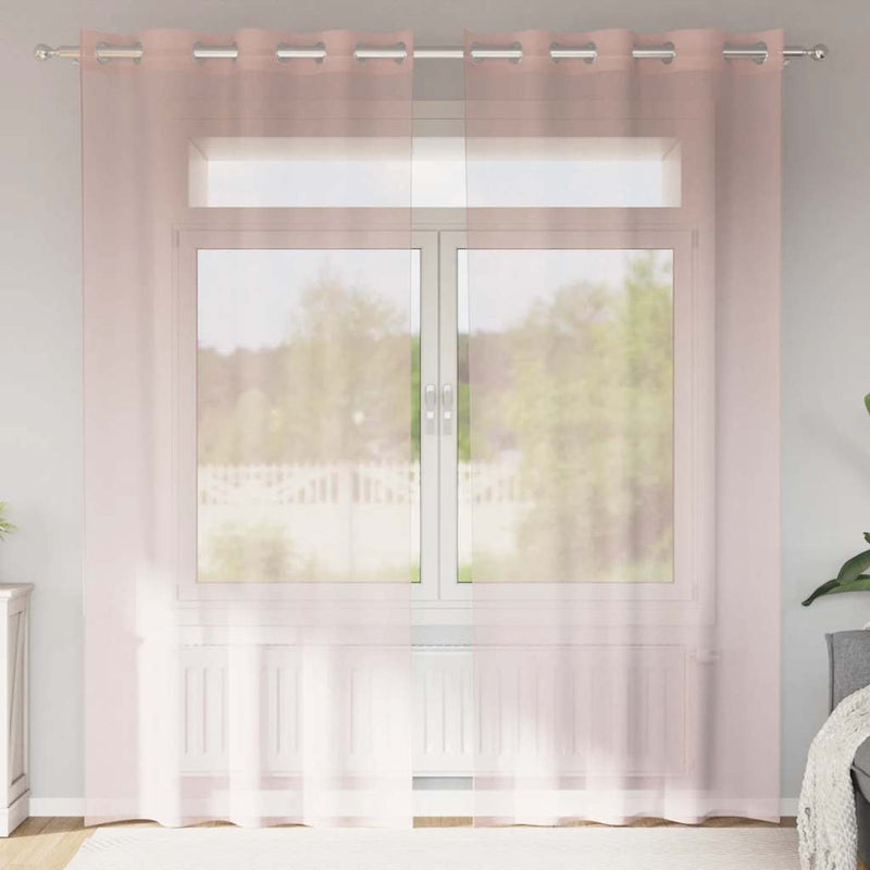 ギャラリービューアに画像をロードする, Vidaxl gordijnen voile met doorvoertules 2 st 140x225 cm lichtroze