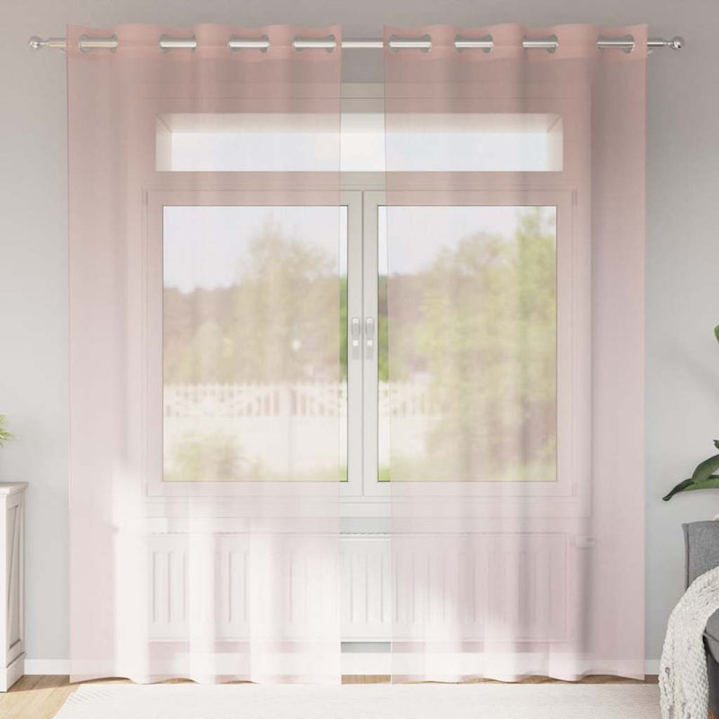 ギャラリービューアに画像をロードする, Vidaxl gordijnen voile met doorvoertules 2 st 140x245 cm lichtroze