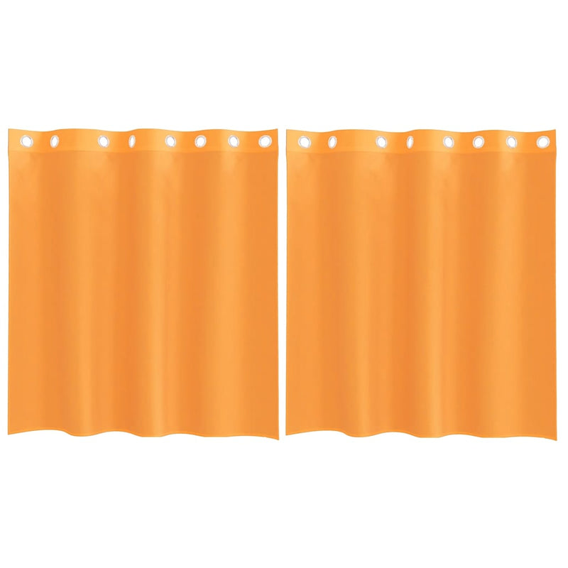 Chargez l'image dans la visionneuse de la galerie, Vidaxl gordijnen voile met doorvoertules 2 st 140x140 cm oranje