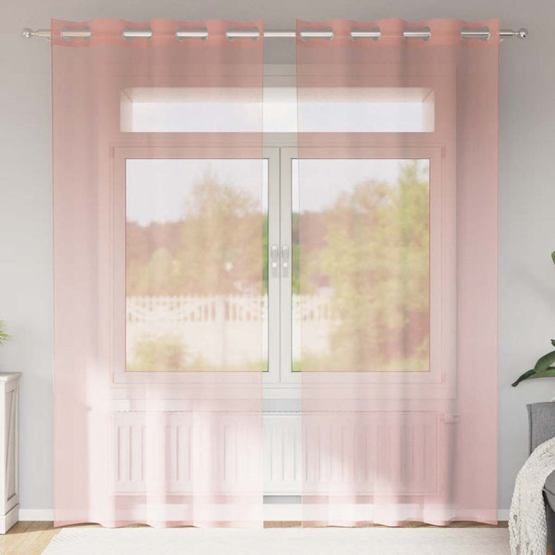 Afbeelding laden in galerijviewer, Vidaxl gordijnen met doorvoertules 2 st 140x225 cm roze