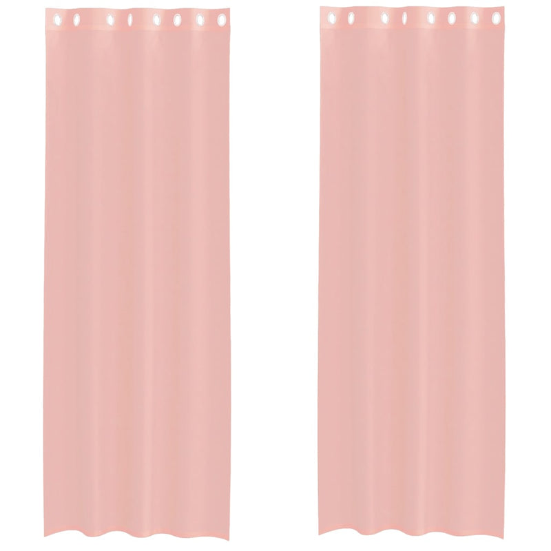 Afbeelding laden in galerijviewer, Vidaxl gordijnen voile met doorvoertules 2 st 140x260 cm roze