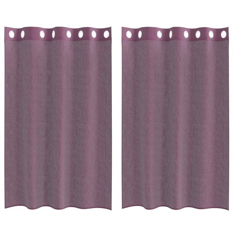 Afbeelding laden in galerijviewer, Vidaxl gordijnen voile met doorvoertules 2 st 140x175 cm paars