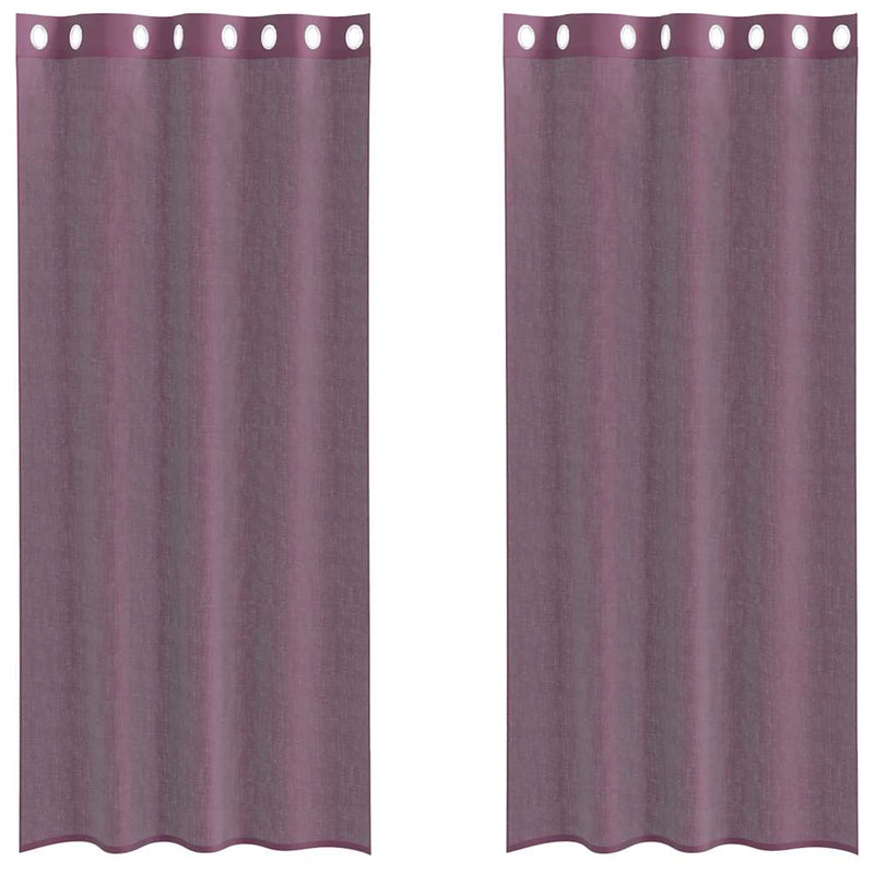 Afbeelding laden in galerijviewer, Vidaxl gordijnen voile met doorvoertules 2 st 140x225 cm paars