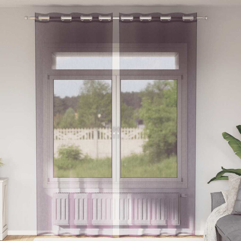 Afbeelding laden in galerijviewer, Vidaxl gordijnen voile met doorvoertules 2 st 140x300 cm paars