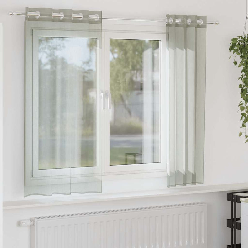 Afbeelding laden in galerijviewer, Vidaxl gordijnen voile met doorvoertules 2 st 140x175 cm lichtgrijs