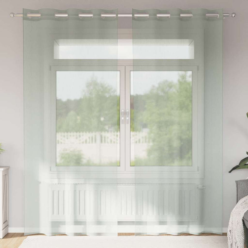 Afbeelding laden in galerijviewer, Vidaxl gordijnen voile met doorvoertules 2 st 140x225 cm lichtgrijs