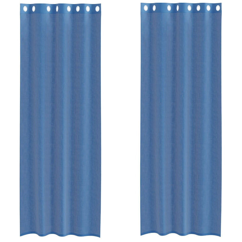 ギャラリービューアに画像をロードする, Vidaxl gordijnen voile met doorvoertules 2 st koningsblauw