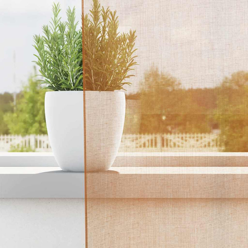 Afbeelding laden in galerijviewer, Vidaxl gordijnen voile met doorvoertules 2 st terracotta