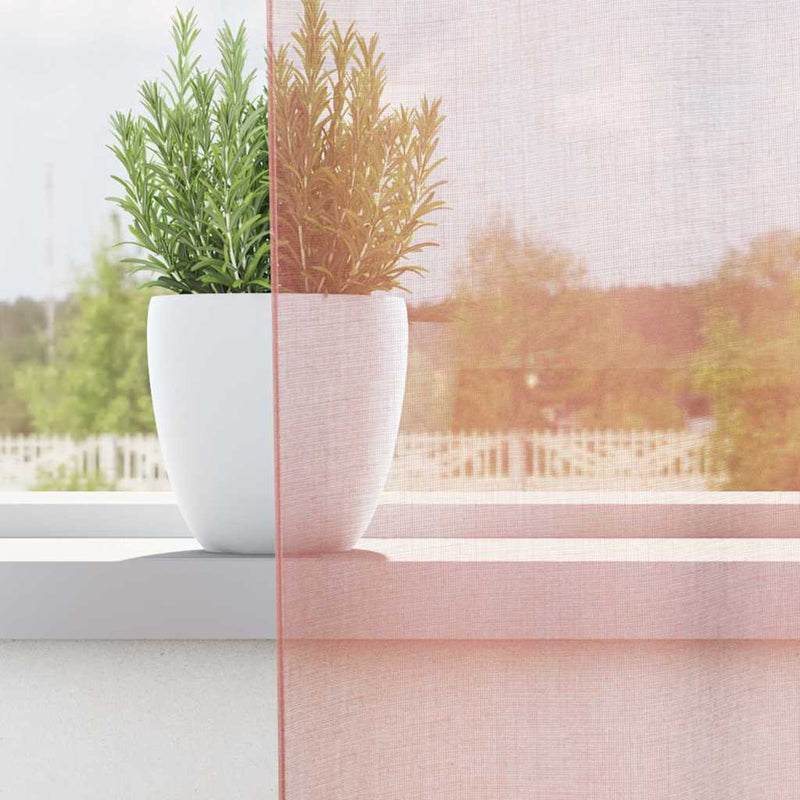 Afbeelding laden in galerijviewer, Vidaxl gordijnen voile met roedezakken 2 st roze