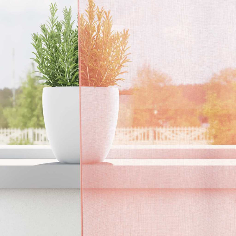 Afbeelding laden in galerijviewer, Vidaxl gordijnen voile met roedezakken 2 st roze