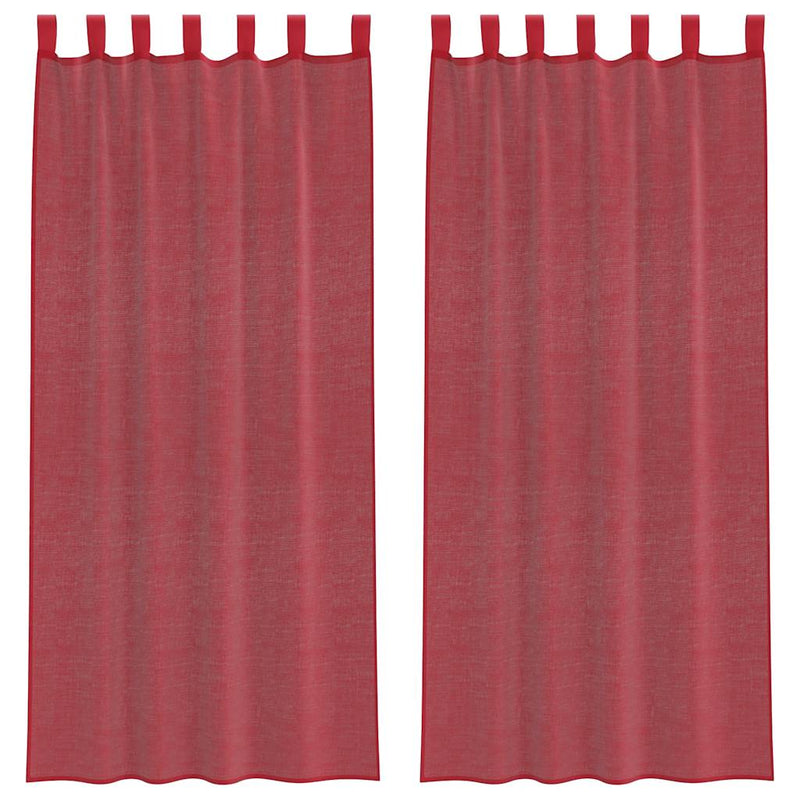 ギャラリービューアに画像をロードする, Vidaxl gordijnen voile met roedezakken 2 st wijnrood
