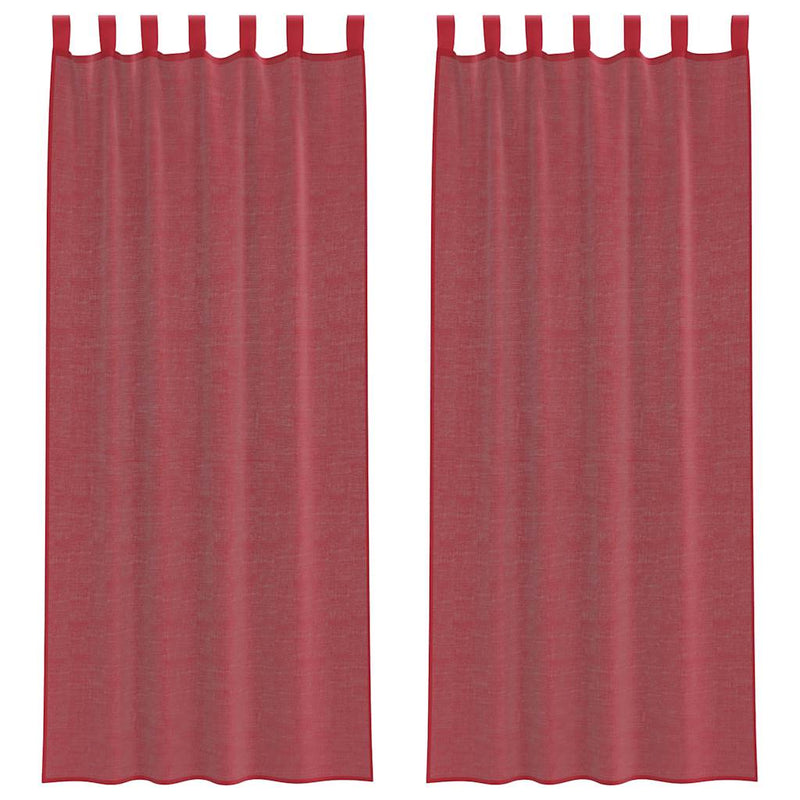 ギャラリービューアに画像をロードする, Vidaxl gordijnen voile met roedezakken 2 st wijnrood