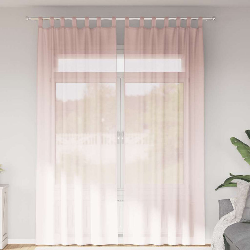 ギャラリービューアに画像をロードする, Vidaxl gordijnen voile met lussen 2 st 140x260 cm lichtroze