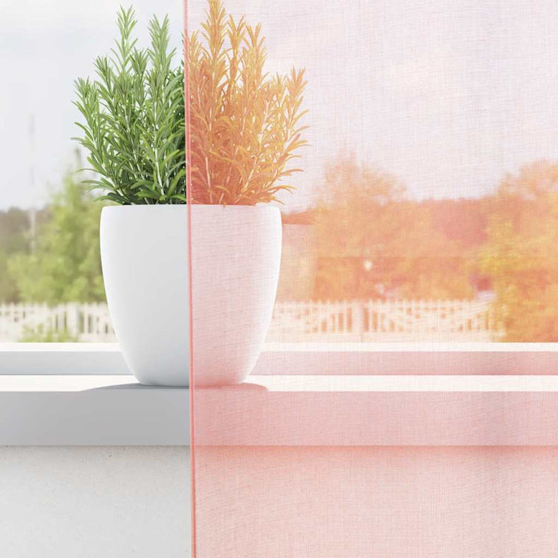 ギャラリービューアに画像をロードする, Vidaxl gordijnen voile met lussen 2 st 140x140 cm roze