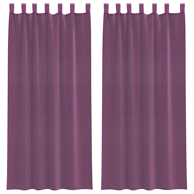 ギャラリービューアに画像をロードする, Vidaxl gordijnen voile met lussen 2 st 140x225 cm paars