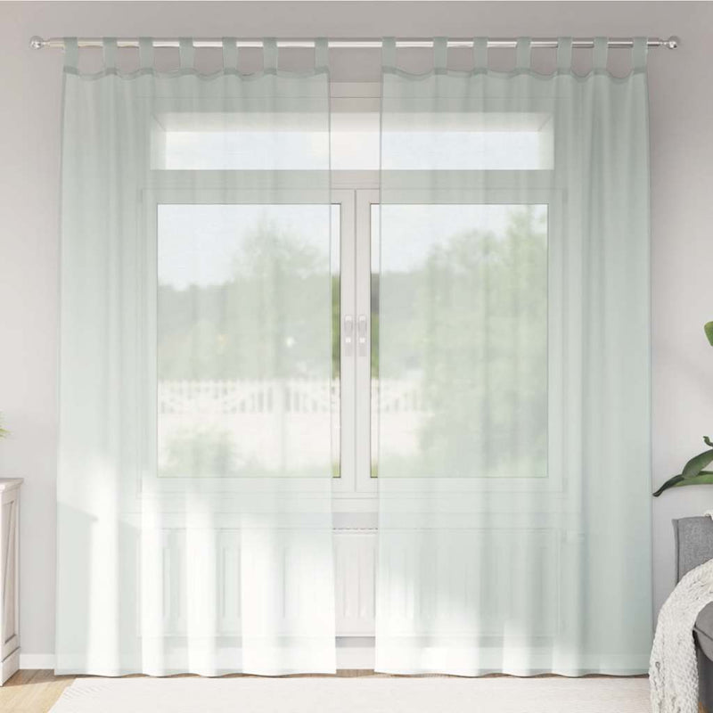 Afbeelding laden in galerijviewer, Vidaxl gordijnen voile met lussen 2 st 140x225 cm lichtgrijs