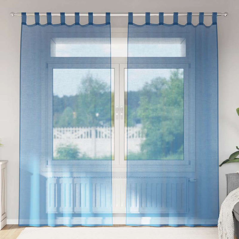 ギャラリービューアに画像をロードする, Vidaxl gordijnen voile met lussen 2 st 140x225 cm koningsblauw
