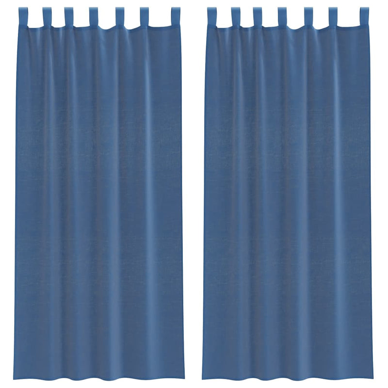 ギャラリービューアに画像をロードする, Vidaxl gordijnen voile met lussen 2 st 140x245 cm koningsblauw