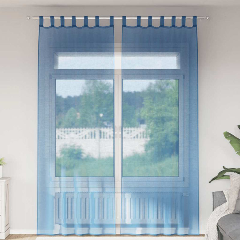 ギャラリービューアに画像をロードする, Vidaxl gordijnen voile met lussen 2 st 140x260 cm koningsblauw