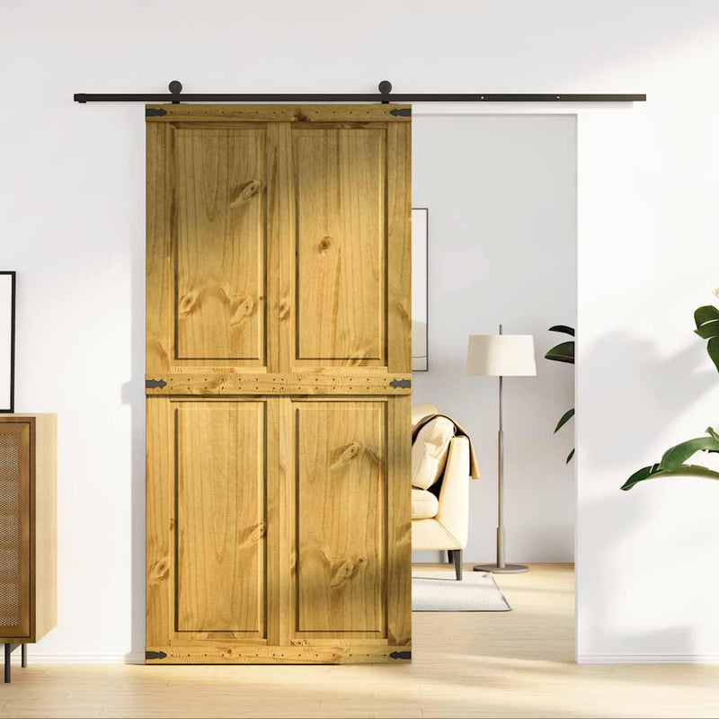 Load image into Gallery viewer, Vidaxl schuifdeur corona 100x210 cm massief grenenhout