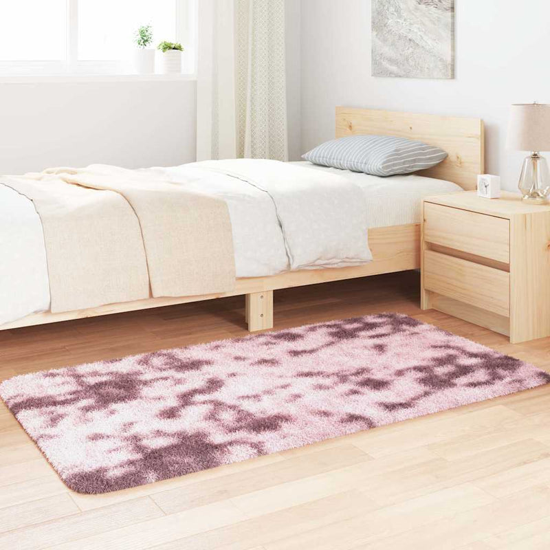 Afbeelding laden in galerijviewer, Vidaxl hoogpolig vloerkleed navarra 80x150 cm polyester stoffig roze