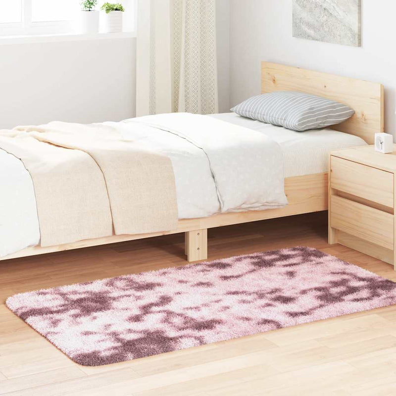 Afbeelding laden in galerijviewer, Vidaxl hoogpolig vloerkleed navarra 80x150 cm polyester stoffig roze