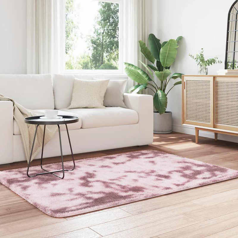 Afbeelding laden in galerijviewer, Vidaxl hoogpolig vloerkleed navarra 120x170 cm polyester stoffig roze