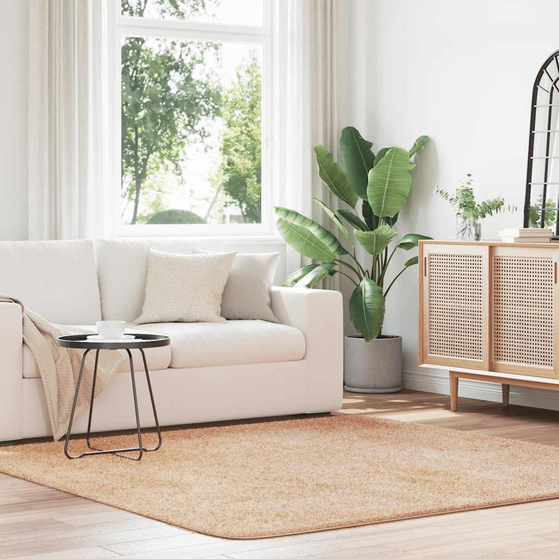 Afbeelding laden in galerijviewer, Vidaxl hoogpolig vloerkleed navarra 200x200 cm polyester beige