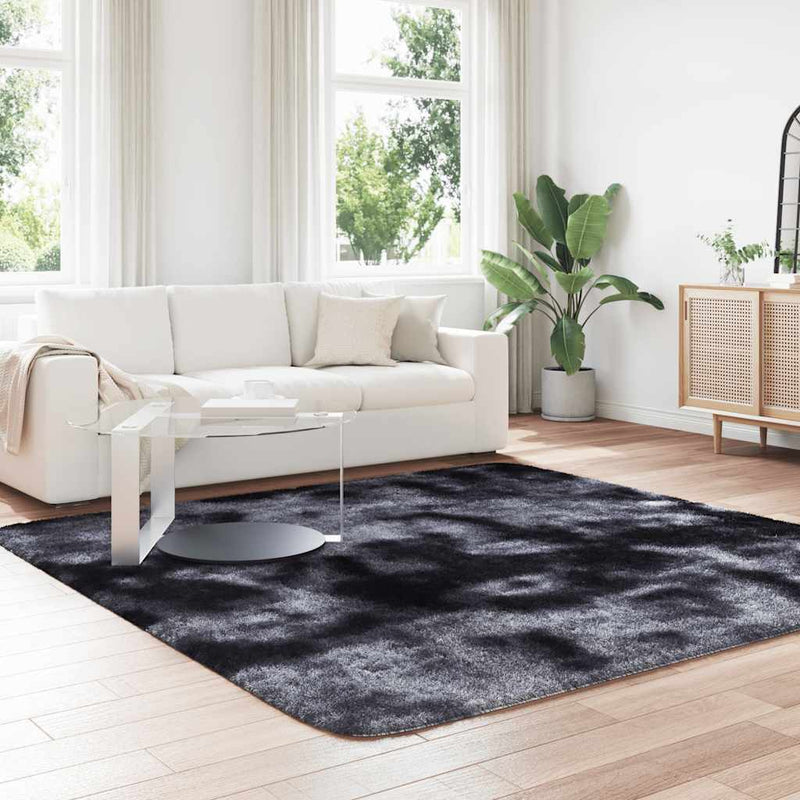 Afbeelding laden in galerijviewer, Vidaxl hoogpolig vloerkleed navarra 240x240 cm polyester donkergrijs