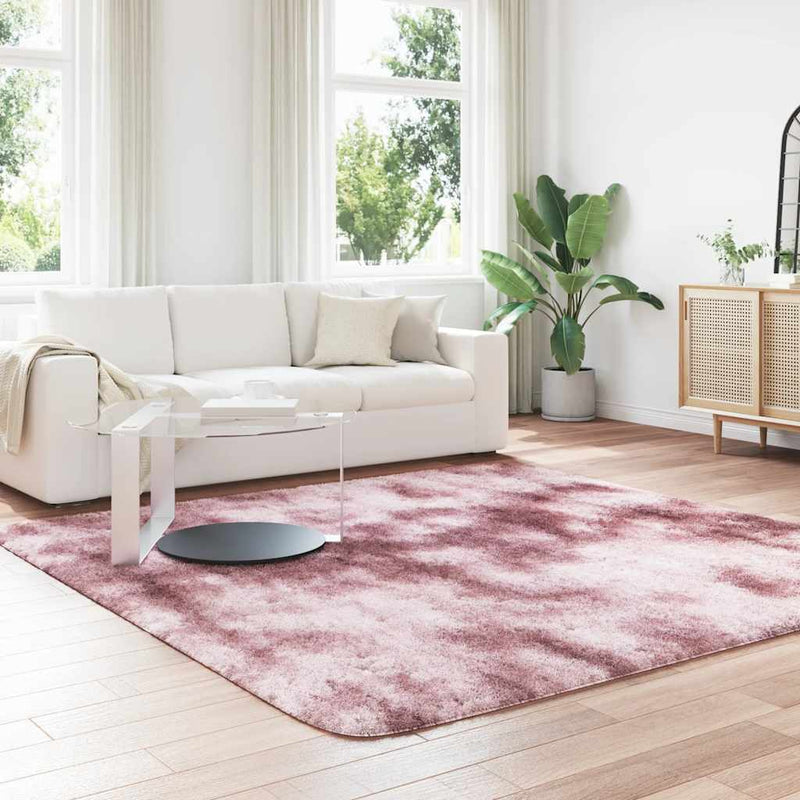 Afbeelding laden in galerijviewer, Vidaxl hoogpolig vloerkleed navarra 240x240 cm polyester stoffig roze