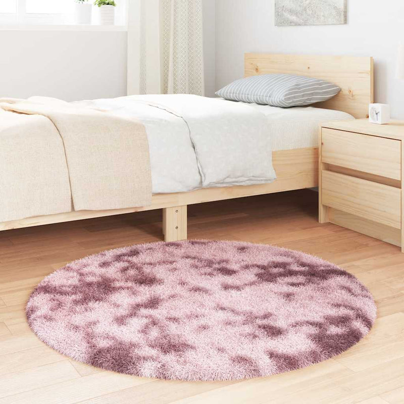 Afbeelding laden in galerijviewer, Vidaxl hoogpolig vloerkleed navarra 100x100 cm polyester stoffig roze