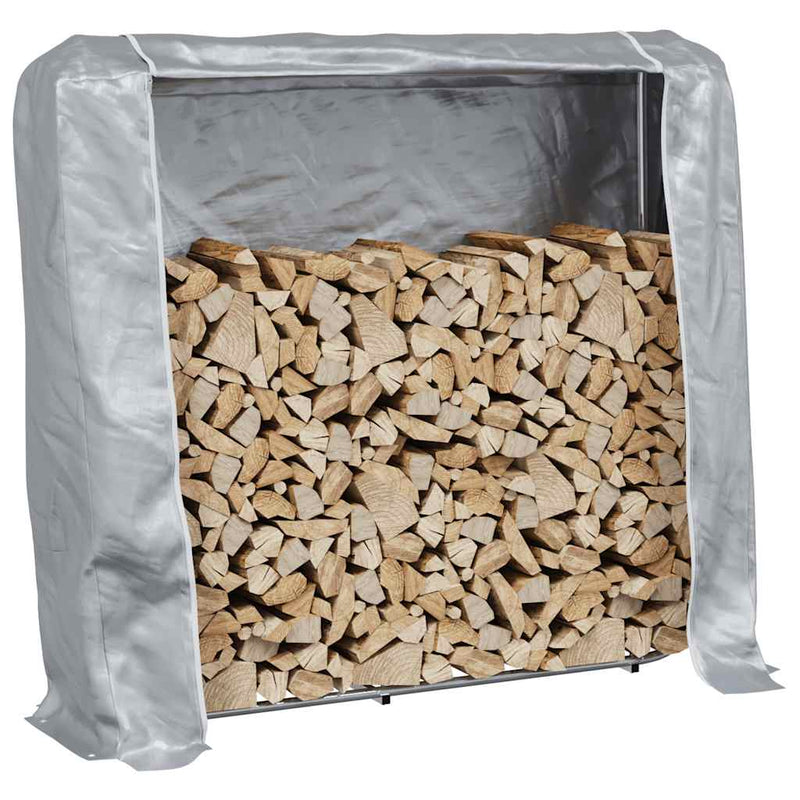 Load image into Gallery viewer, Vidaxl haardhoutrek met regenhoes 150x25x150 cm gegalvaniseerd staal