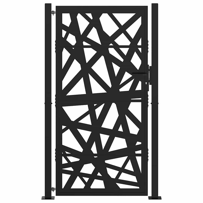 Afbeelding laden in galerijviewer, Vidaxl poort met lichtontwerp 100x175 cm staal zwart