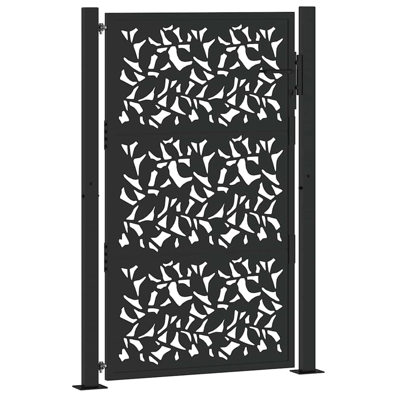 Chargez l'image dans la visionneuse de la galerie, Vidaxl poort met bladontwerp 100x150 cm staal zwart