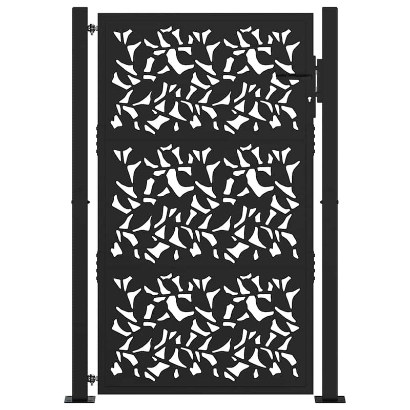 Chargez l'image dans la visionneuse de la galerie, Vidaxl poort met bladontwerp 100x150 cm staal zwart