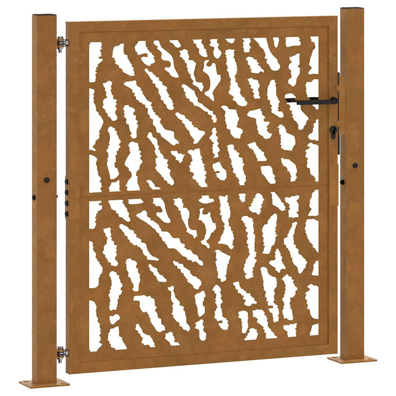 ギャラリービューアに画像をロードする, Vidaxl poort met sporenontwerp 100x100 cm weervast staal